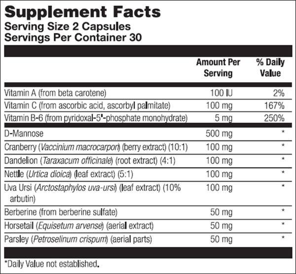 UT Max Protect Supplement Facts Label