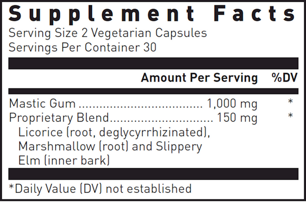 Pylori-Plex Supplement Facts Label