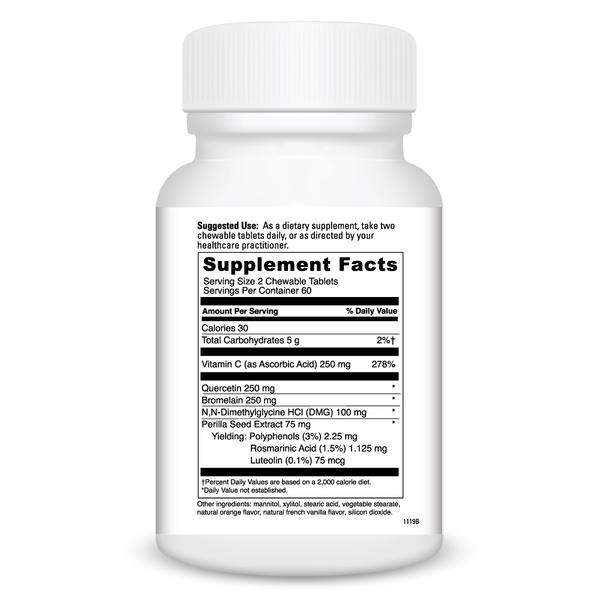 Aller Dmg Chewable Supplement Facts Label
