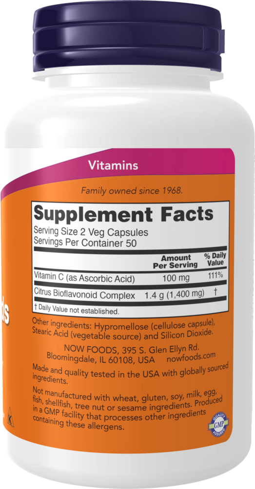Citrus Bioflavonoids Supplement Facts Label