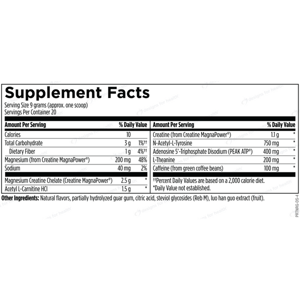 Workout Complex Supplement Facts Label