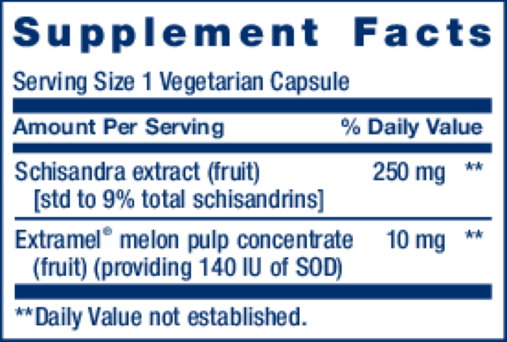Liver Efficiency Formula Supplement Facts Label