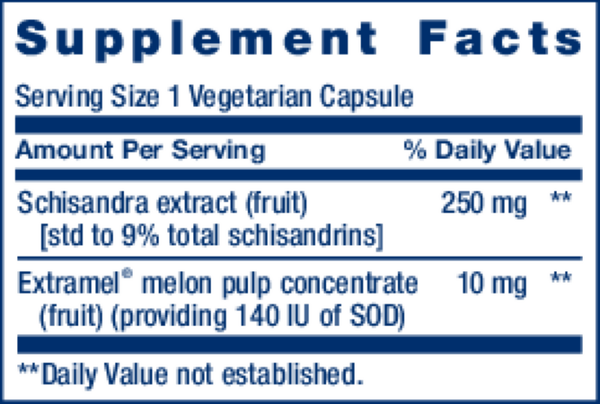 Liver Efficiency Formula Supplement Facts Label