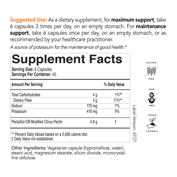 PectaSol-C Supplement Facts Label