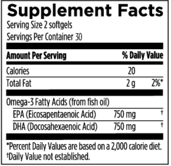 Omega 3 Hi-Po Supplement Facts Label