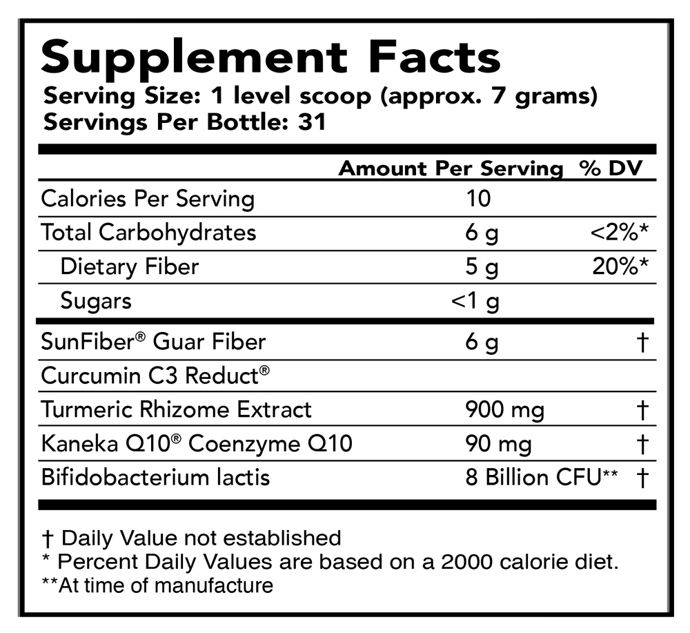 SunSpectrum Supplement Facts Label