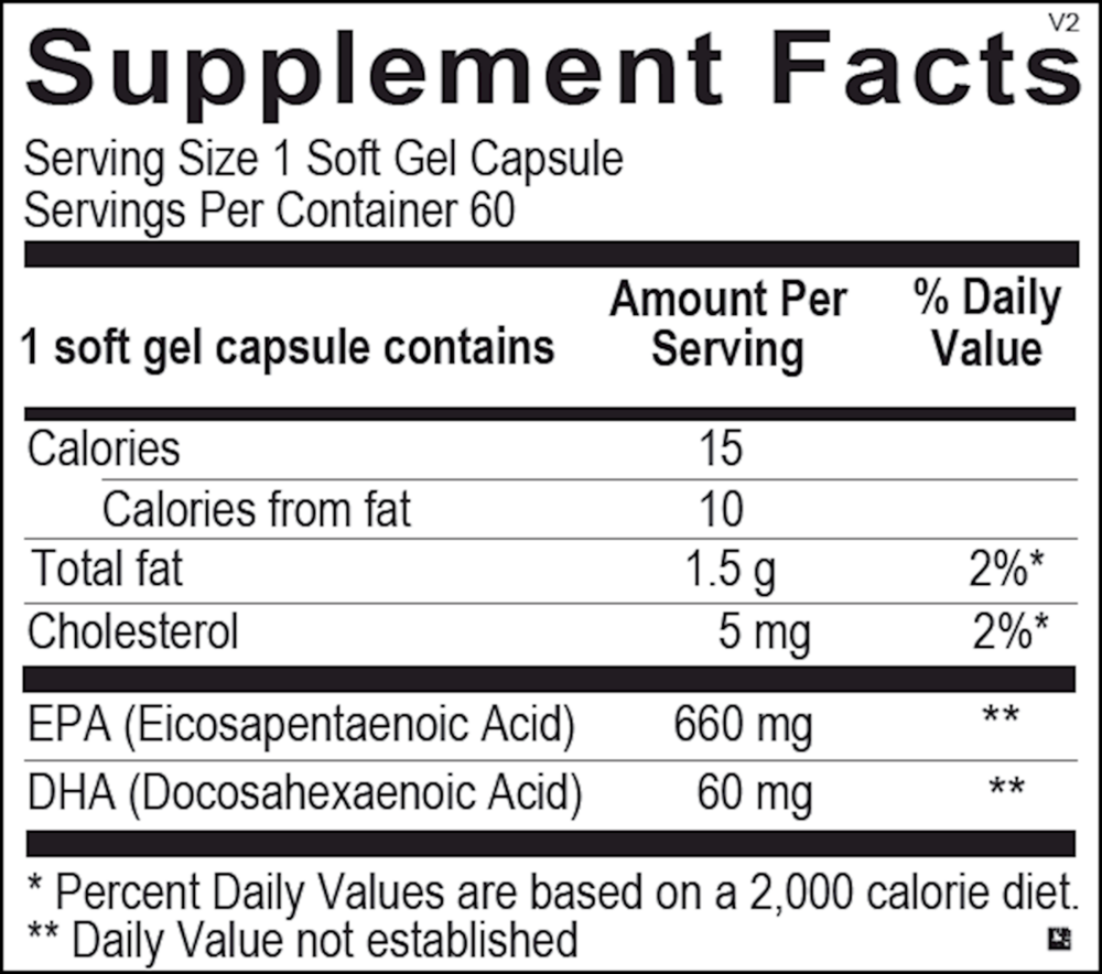 Orthomega® Select EPA Supplement Facts Label