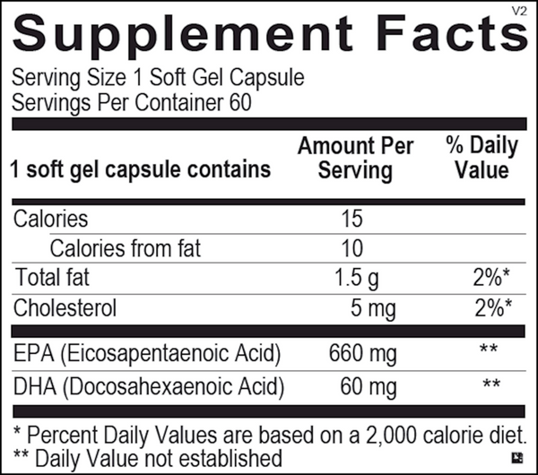 Orthomega® Select EPA Supplement Facts Label