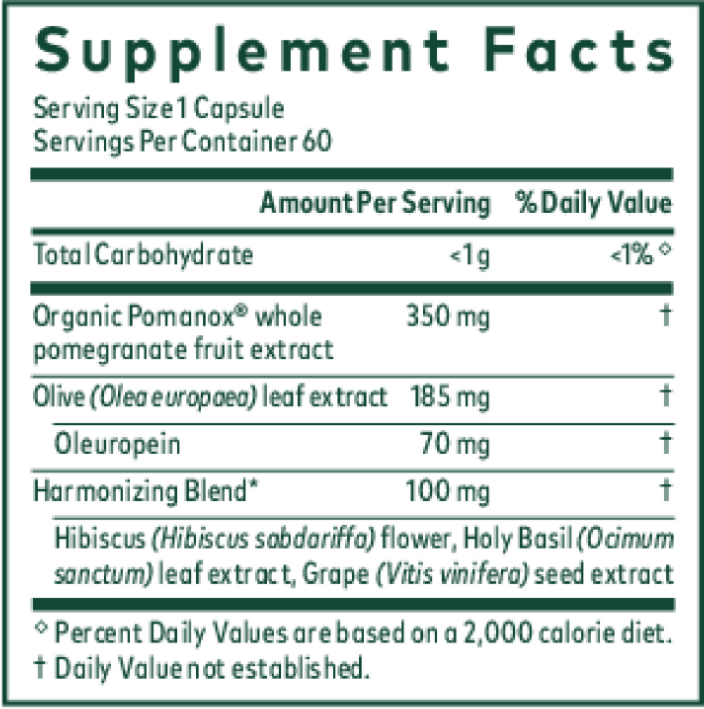 Systolic Complex Supplement Facts Label