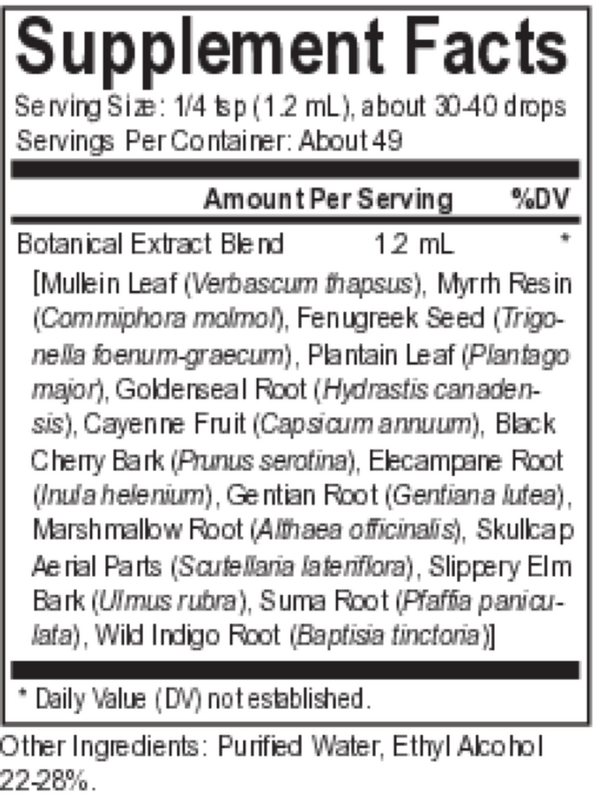 Core Myrrh Blend Supplement Facts Label