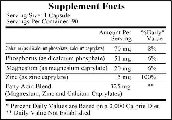 Kaprycidin-A Supplement Facts Label