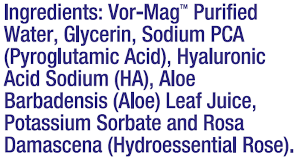 Rosewater Serum with HA Supplement Facts Label