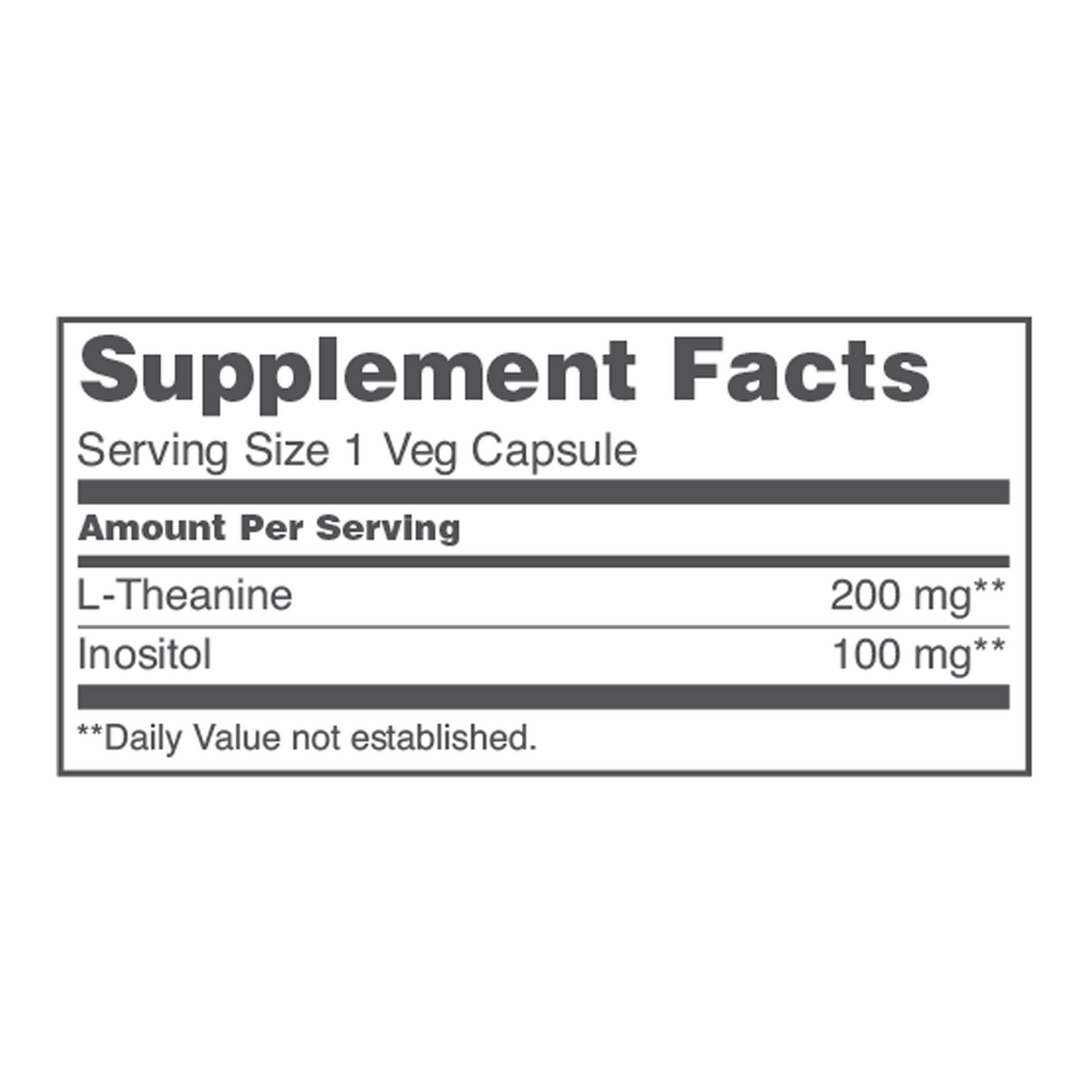 L-Theanine 200 mg Supplement Facts Label