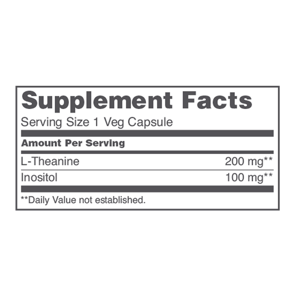 L-Theanine 200 mg Supplement Facts Label