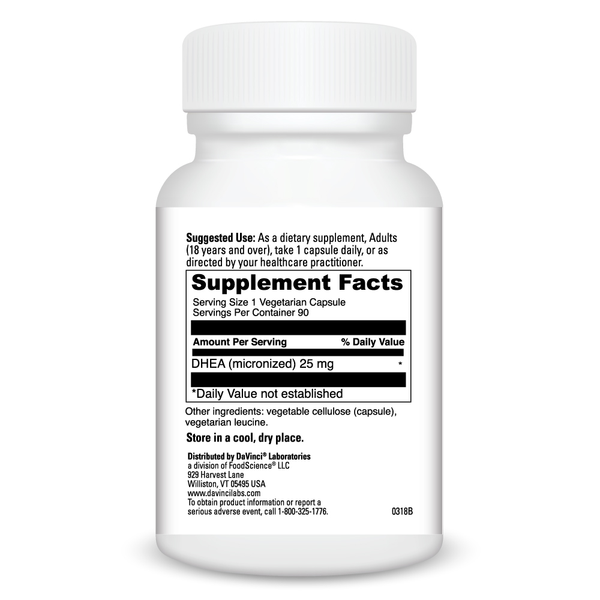 Micronized DHEA Supplement Facts Label