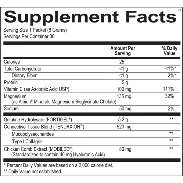 CollaGEN Stick Packs Supplement Facts Label