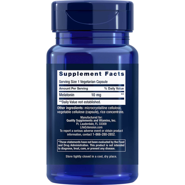 Melatonin Supplement Facts Label