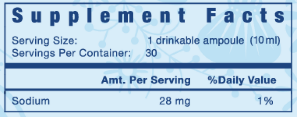 Original Quinton Isotonic 30 Ampoules Supplement Facts Label