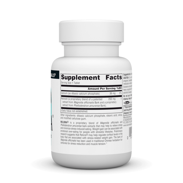 BACKORDER ONLY - Relora 250 mg Supplement Facts Label