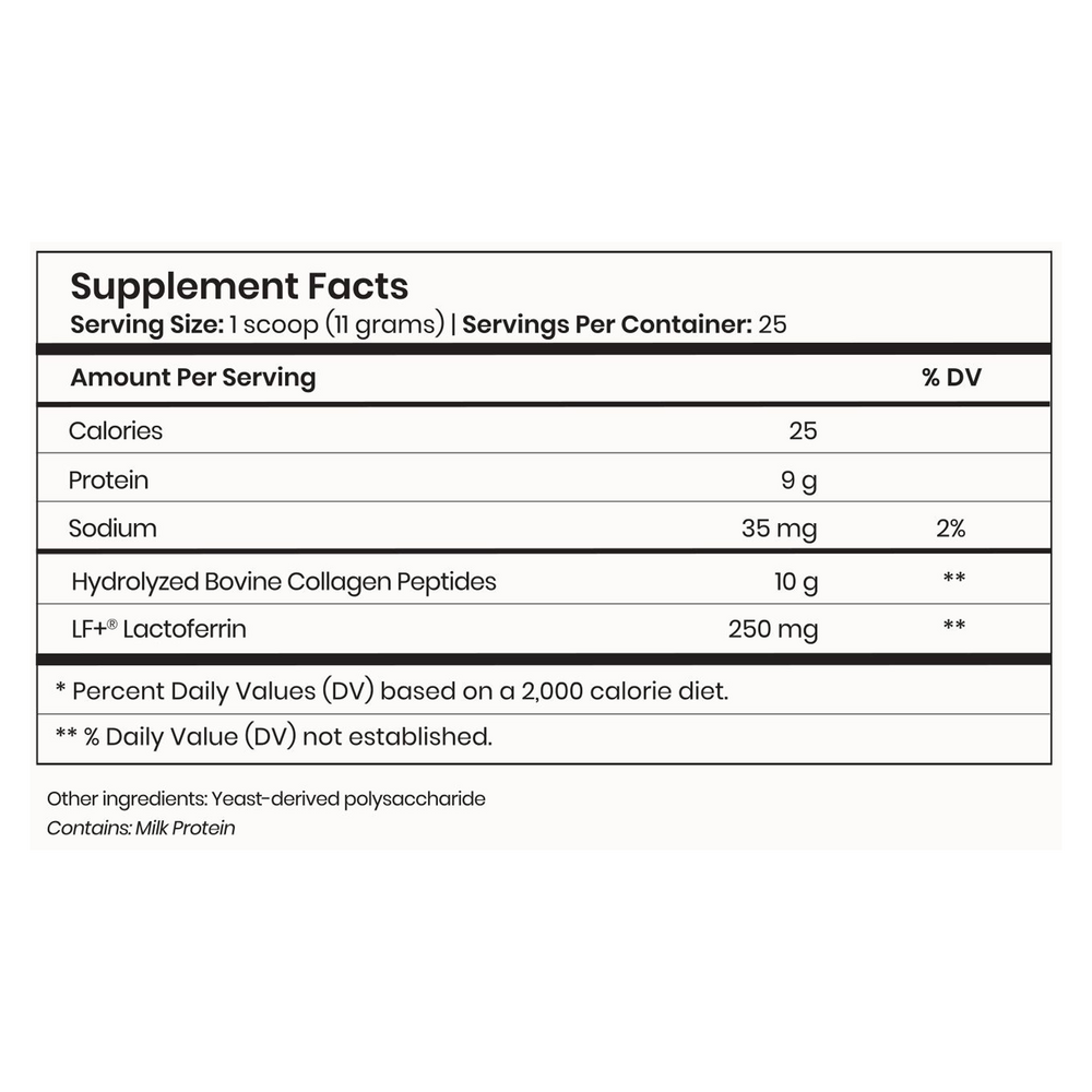 Daily Resilience Complex Supplement Facts Label