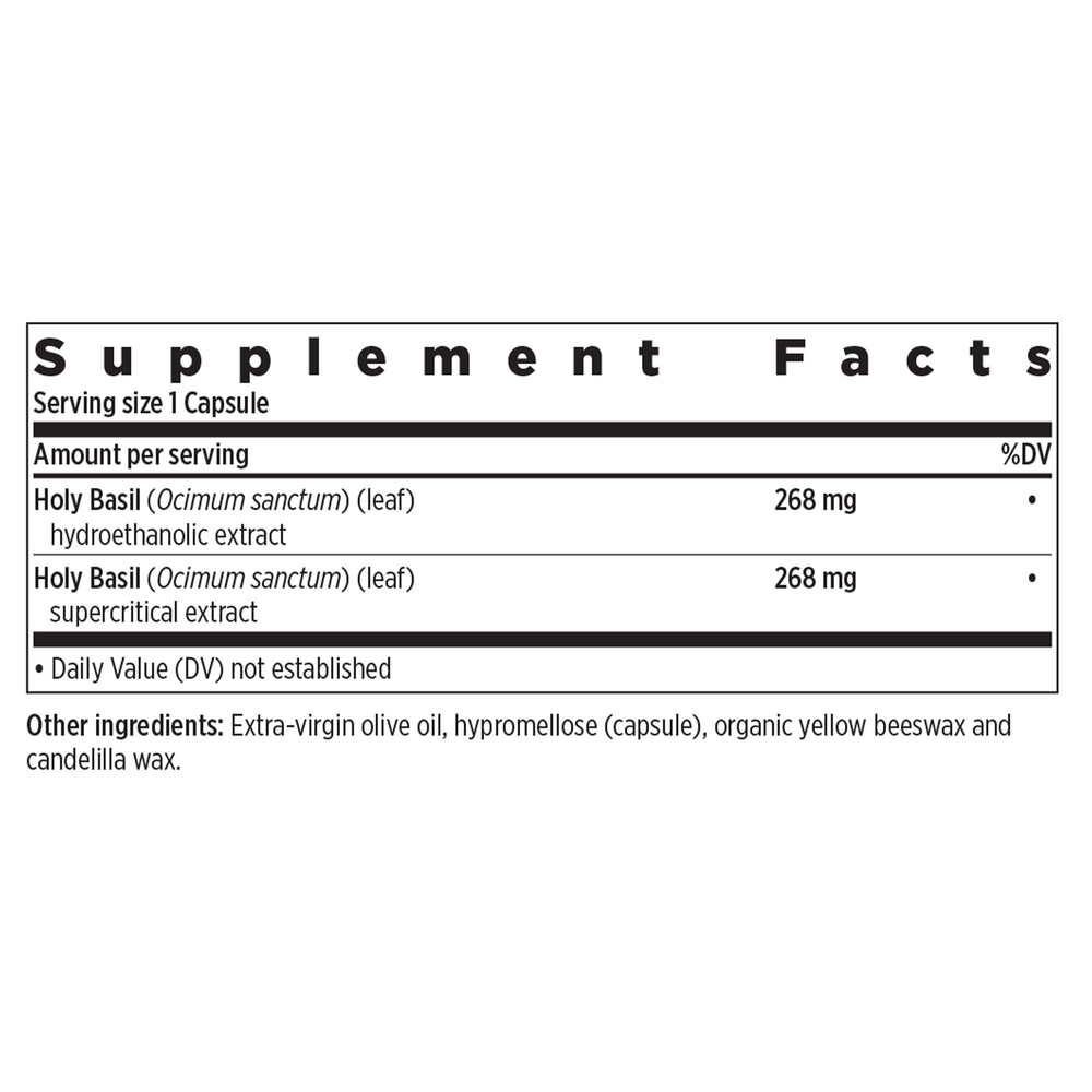 Holy Basil Force Supplement Facts Label