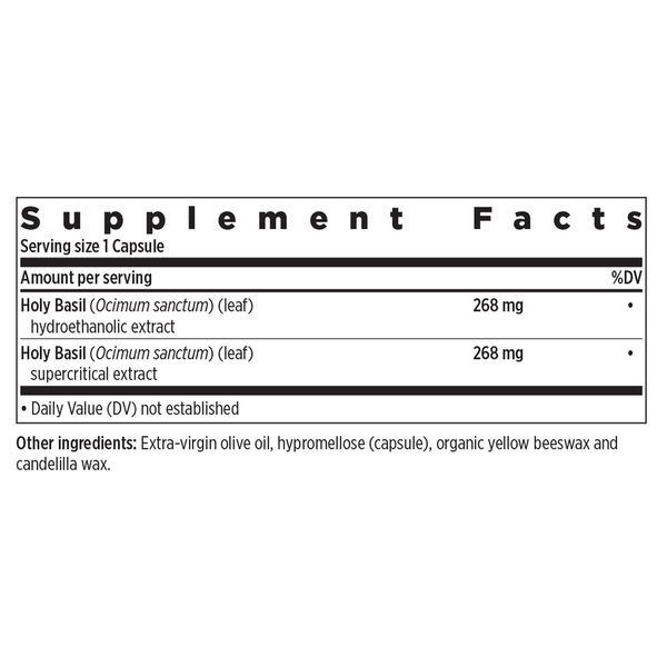 Holy Basil Force Supplement Facts Label