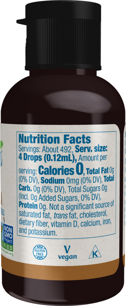 Better Stevia Vanilla Supplement Facts Label