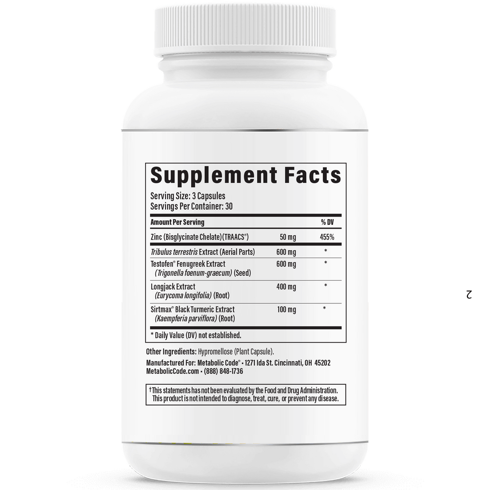 T-Time Supplement Facts Label