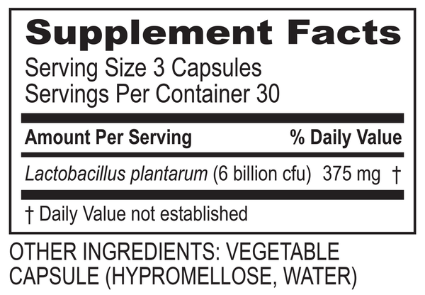 Plantadophilus Supplement Facts Label