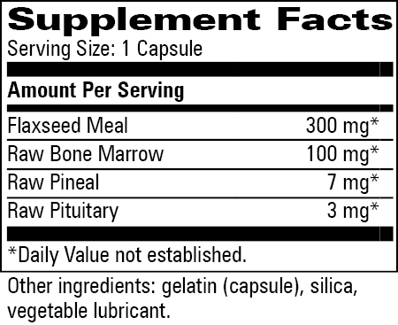 BACKORDER ONLY - Pineal Concentrate Supplement Facts Label