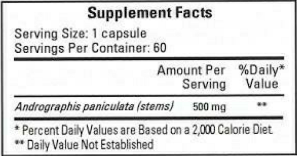 Restenoril Supplement Facts Label