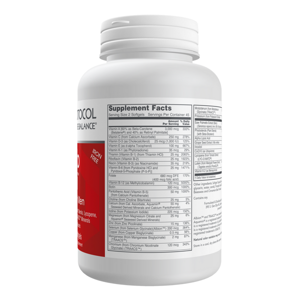 Ortho Multi for Men Supplement Facts Label