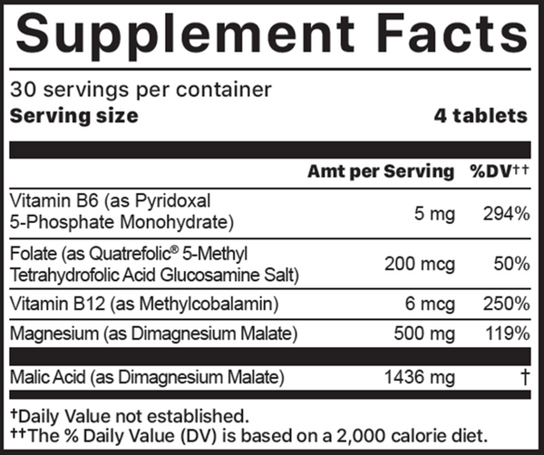 MagSRT Supplement Facts Label