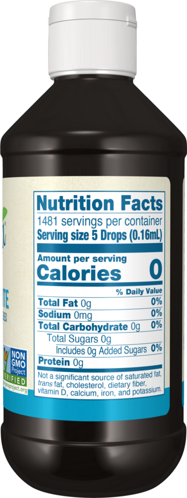 Better Stevia Glycerite Supplement Facts Label