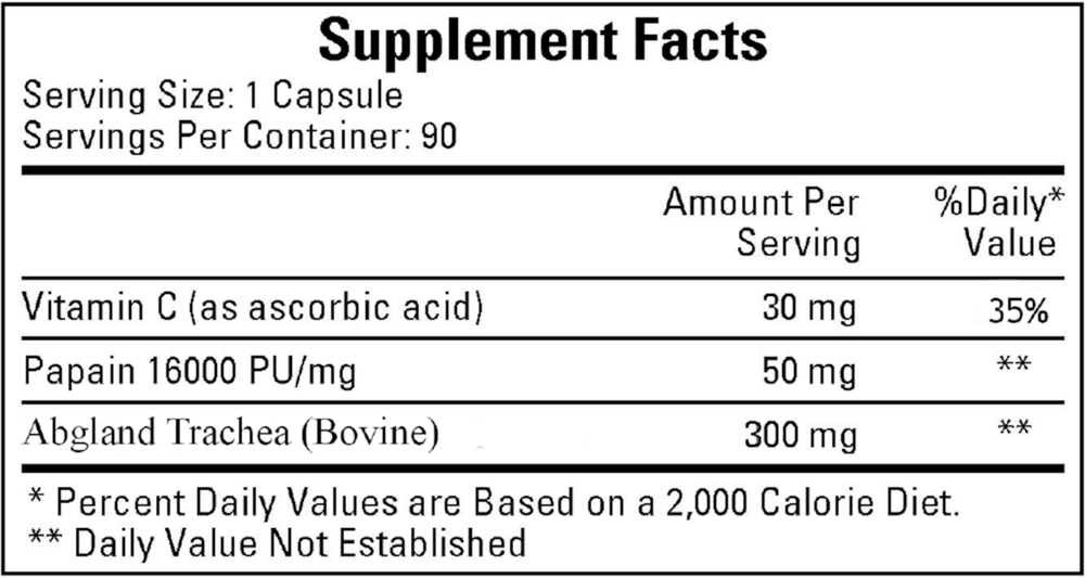 Mucopolysaccharide Concentrate Supplement Facts Label