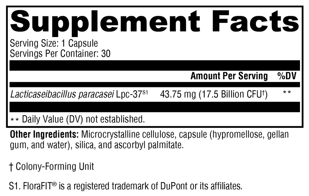 ProbioMax® Serenity Supplement Facts Label