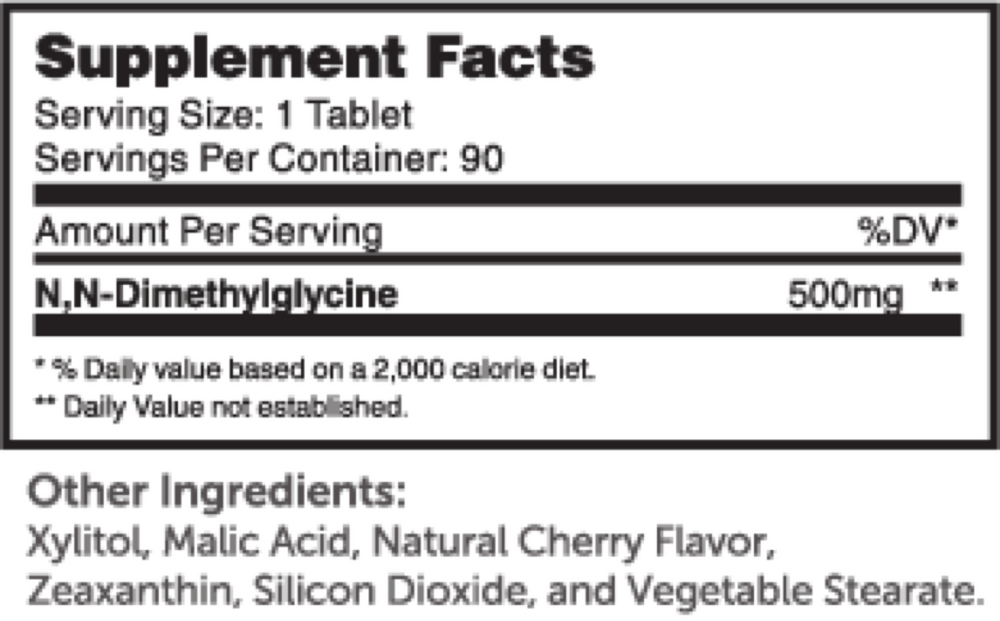 DMG Supplement Facts Label