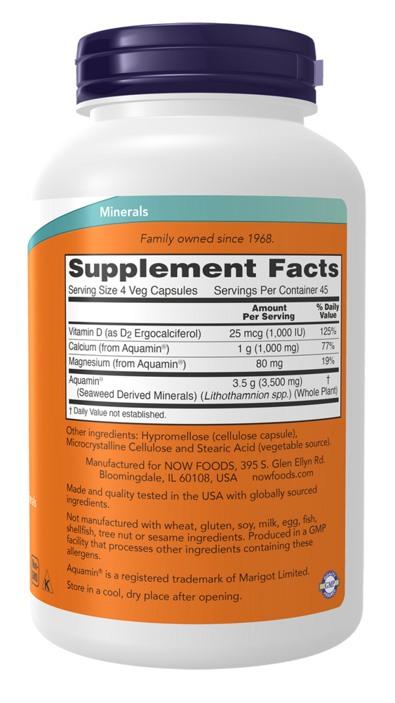 Red Mineral Algae Supplement Facts Label
