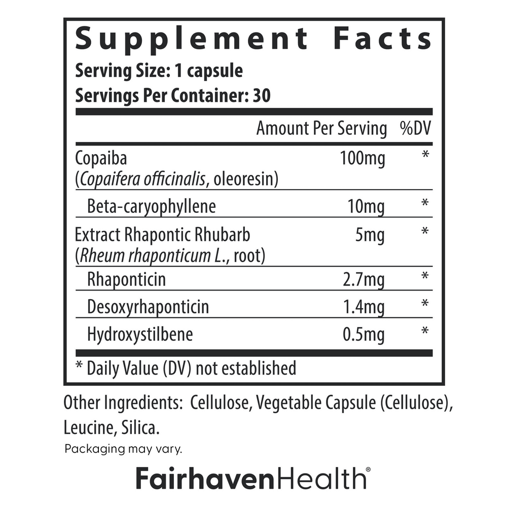 Complete Menopause Relief Supplement Facts Label