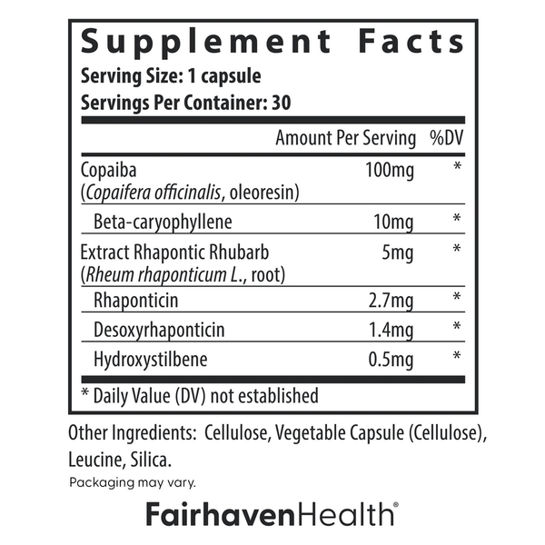 Complete Menopause Relief Supplement Facts Label