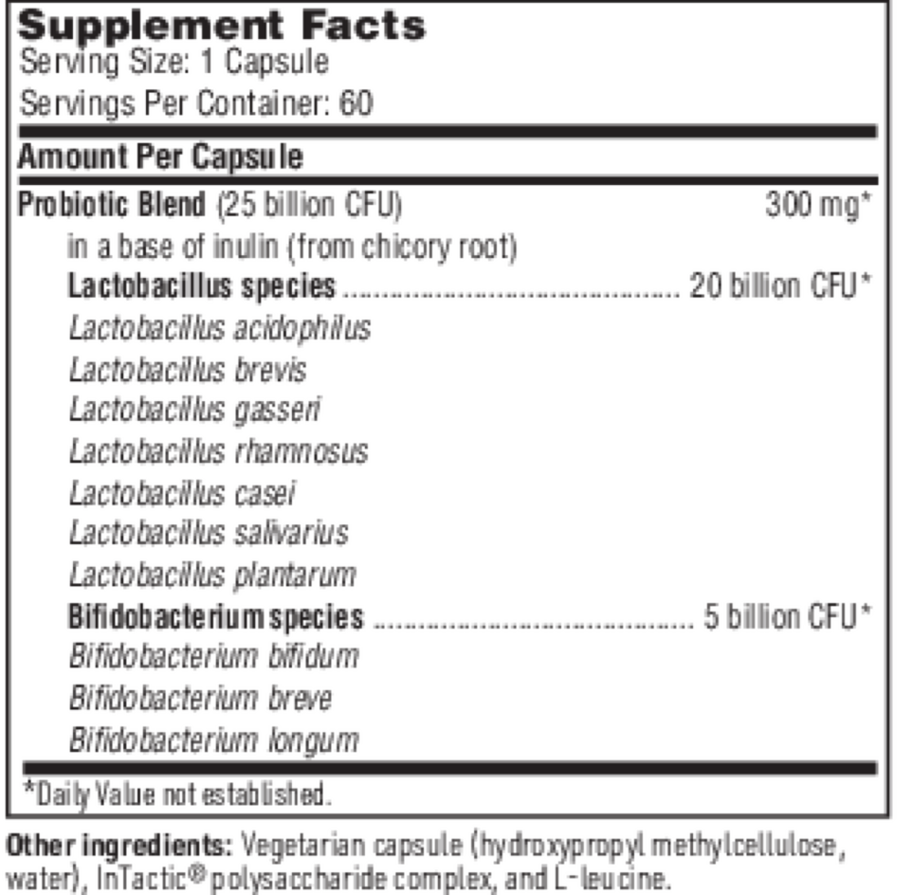 Ther-Biotic Women's Formula Probiotic Supplement Facts Label