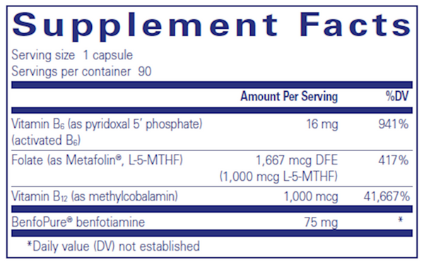 MethylAssist Supplement Facts Label