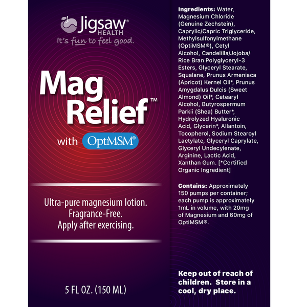 MagRelief Lotion Supplement Facts Label