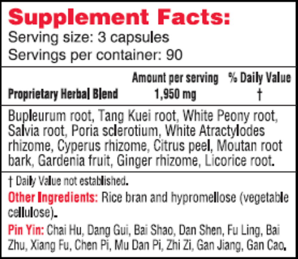 Woman's Balance 270 Count Supplement Facts Label