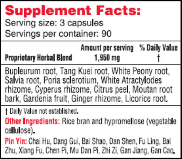 Woman's Balance 270 Count Supplement Facts Label