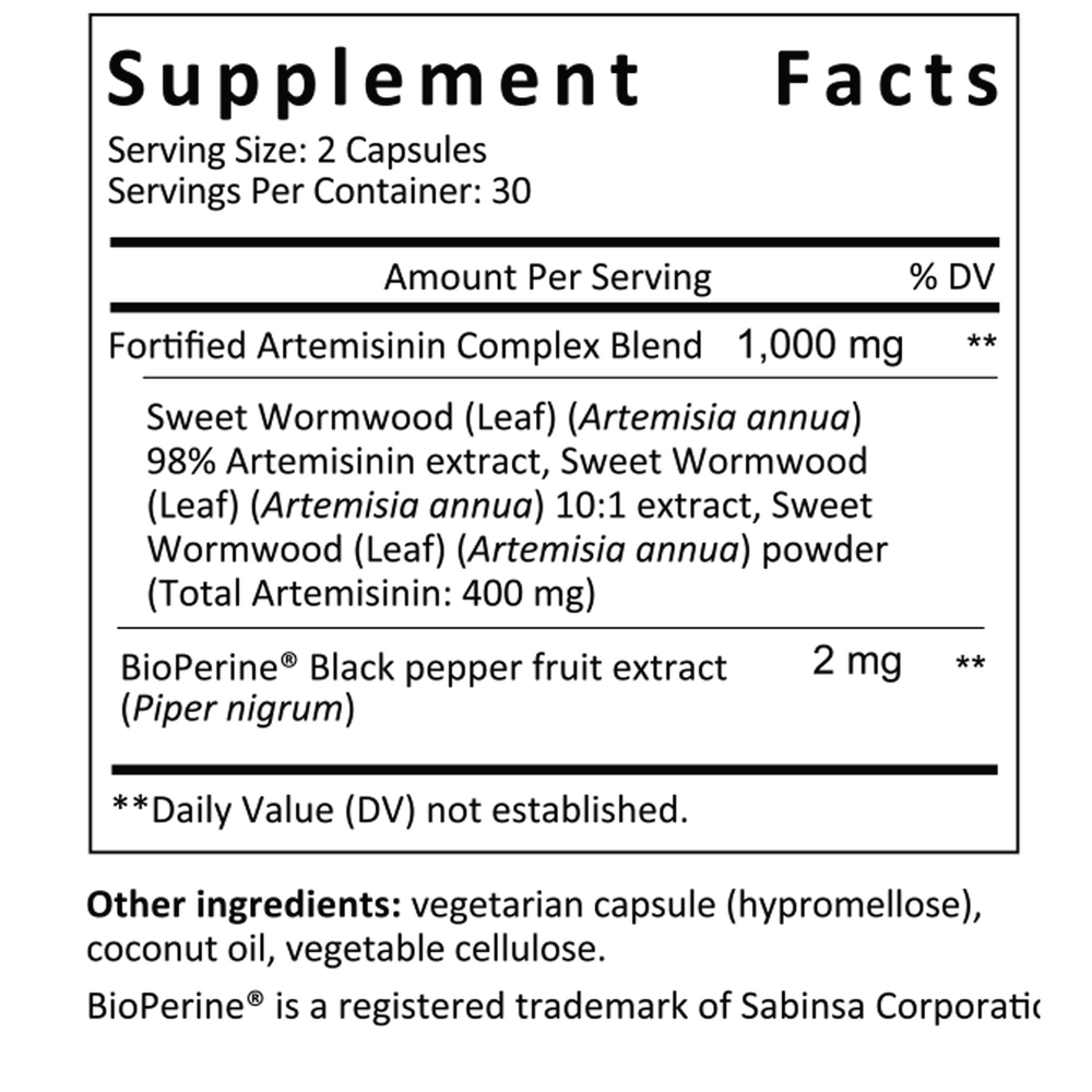ArteMax Supplement Facts Label