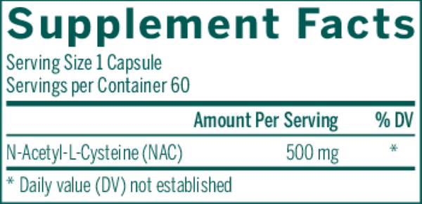 Amino NAC Supplement Facts Label
