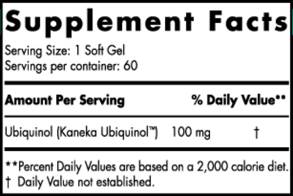 Nordic CoQ10 Ubiquinol Sport 60 Soft Gels Supplement Facts Label