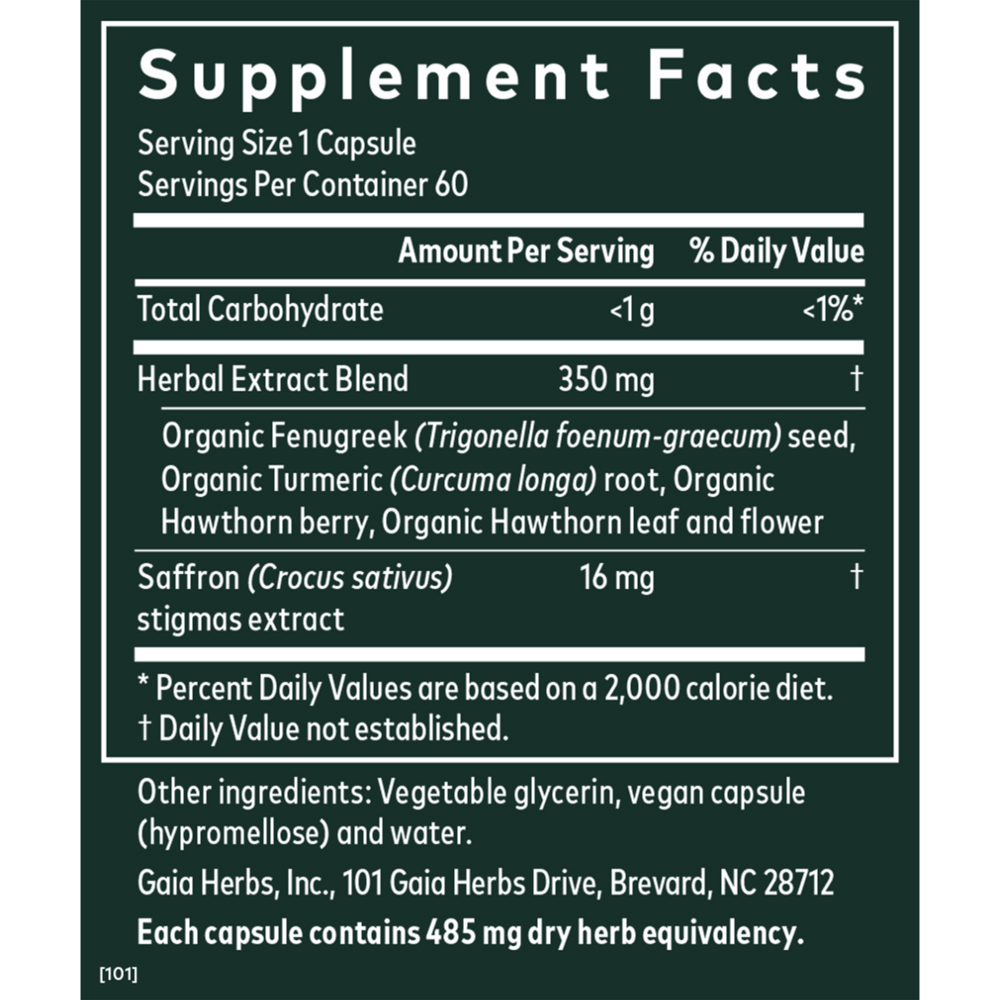 Cycle Serenity Period Supplement Facts Label