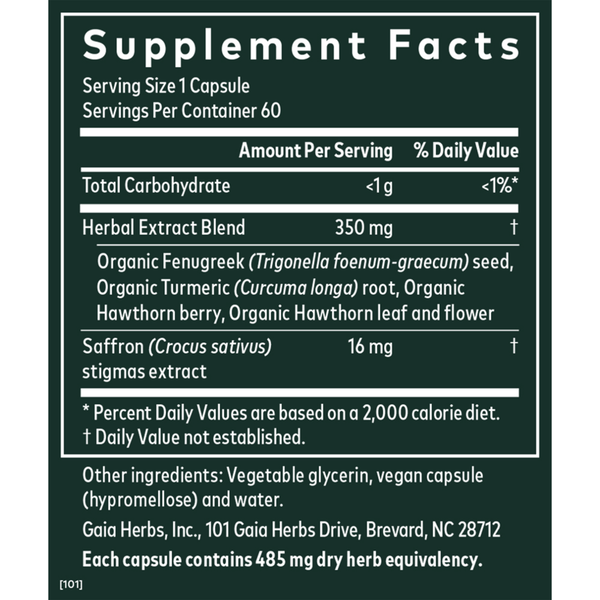 Cycle Serenity Period Supplement Facts Label